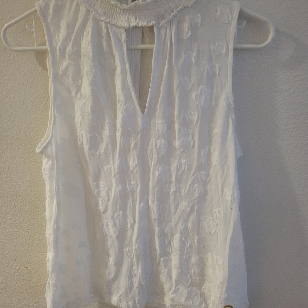 MICHAEL Michael Kors Textured White Tank Top